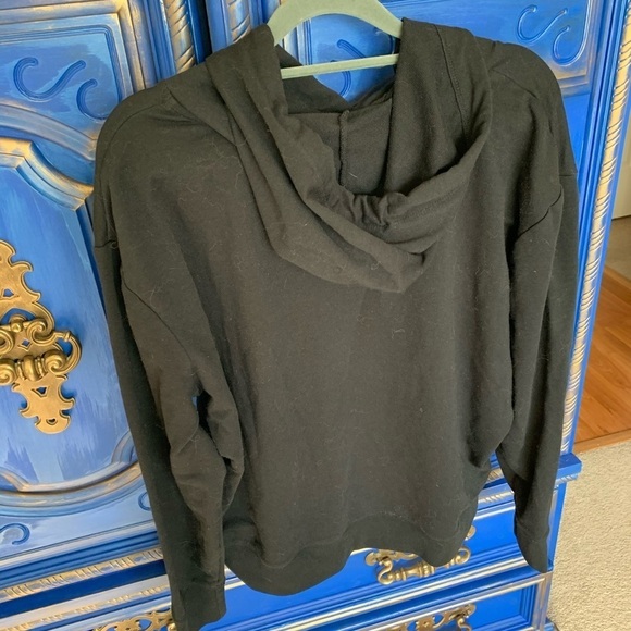 New York And Company Sequin Hoodie Black Love NY Sz Medium - Picture 3 of 3